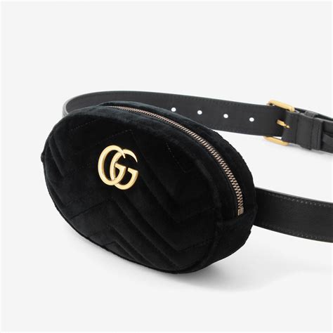 gucci belt bag on body black|gucci belt bag black velvet.